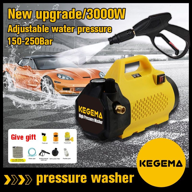 Kegema 3000W High Pressure Water Jet Car Wash Home Cleaner Spray Car Washer Automatic Water Jet mesin basuh kereta