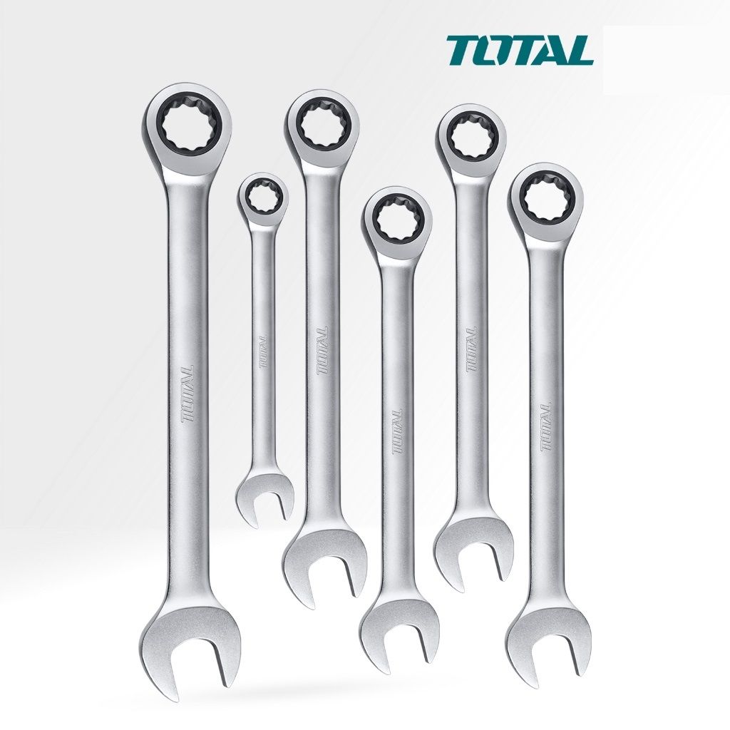 TOTAL Ratchet Spanner Set (8mm-17mm/6 Pcs) With High Quality Cr-Mo Steel THT102RK566