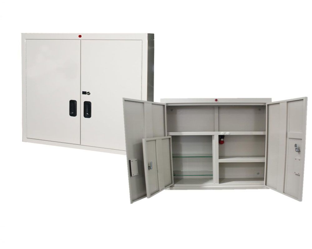 LKL MEDICAL LAB DDA CUPBOARD. DIM (MM): 715 (W) X 180 (D) X 760 (H) APPROX