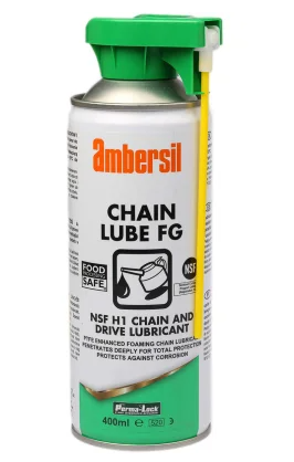 Ambersil Perma-Lock Chain Lube Oil, PTFE Lubricant 400 ml Aerosol,Food Safe