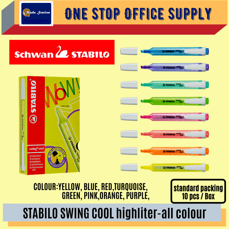 STABILO SWING COOL HIGHLIGHTER -ALL COLOUR / Stabilo / Highlighter / SWING COOL / Stabilo Swing Cool Highlighter / Highlight Pen
