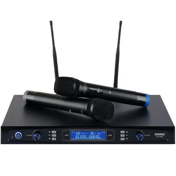 4479 DYNAMAX RC-U8050 DUAL UHF WIRELESS MICROPHONE SYSTEM