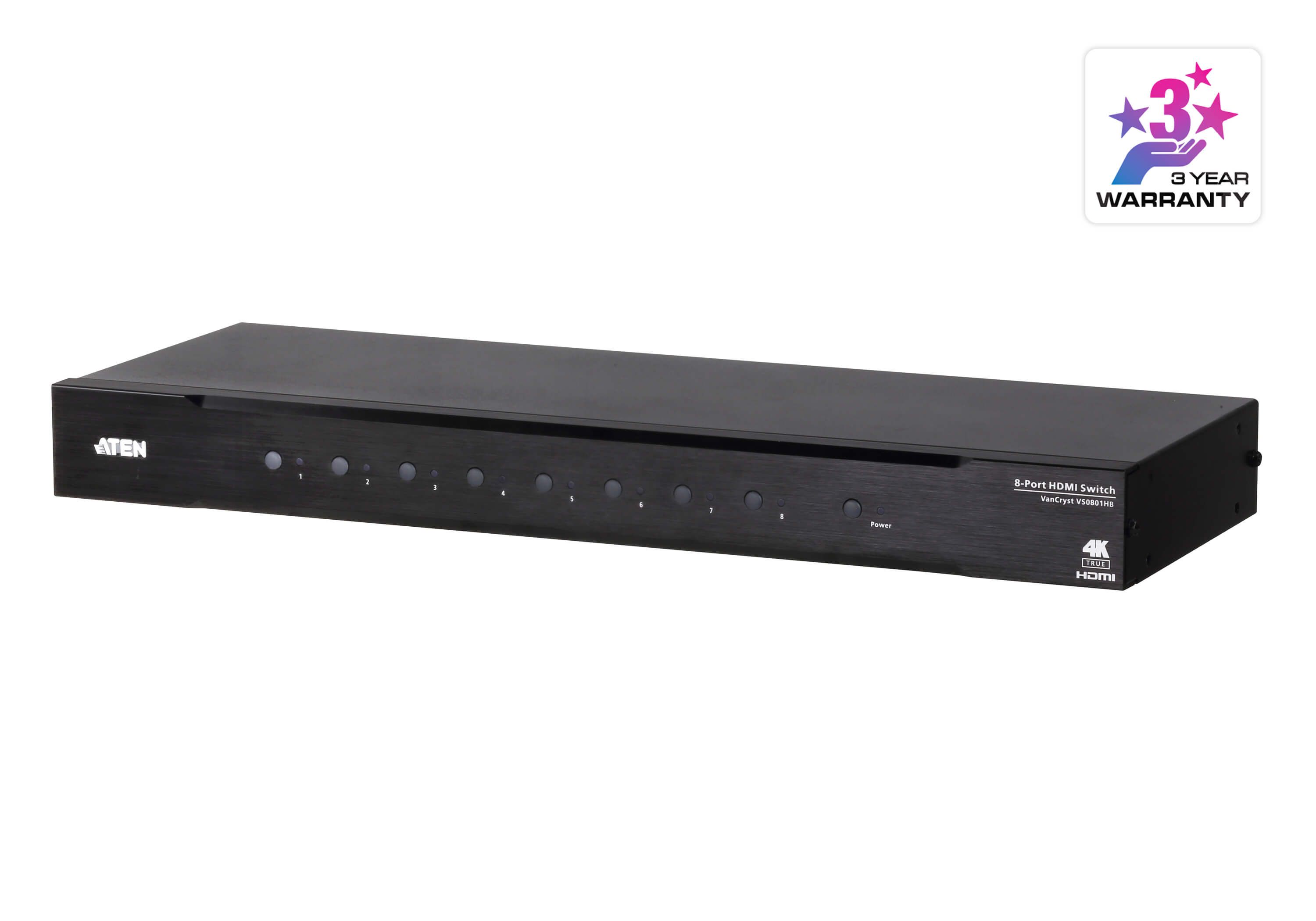 Genuine Malaysia- ATEN Warranty Aten 8-Port True 4K HDMI Switch (Model : VS0801HB)
