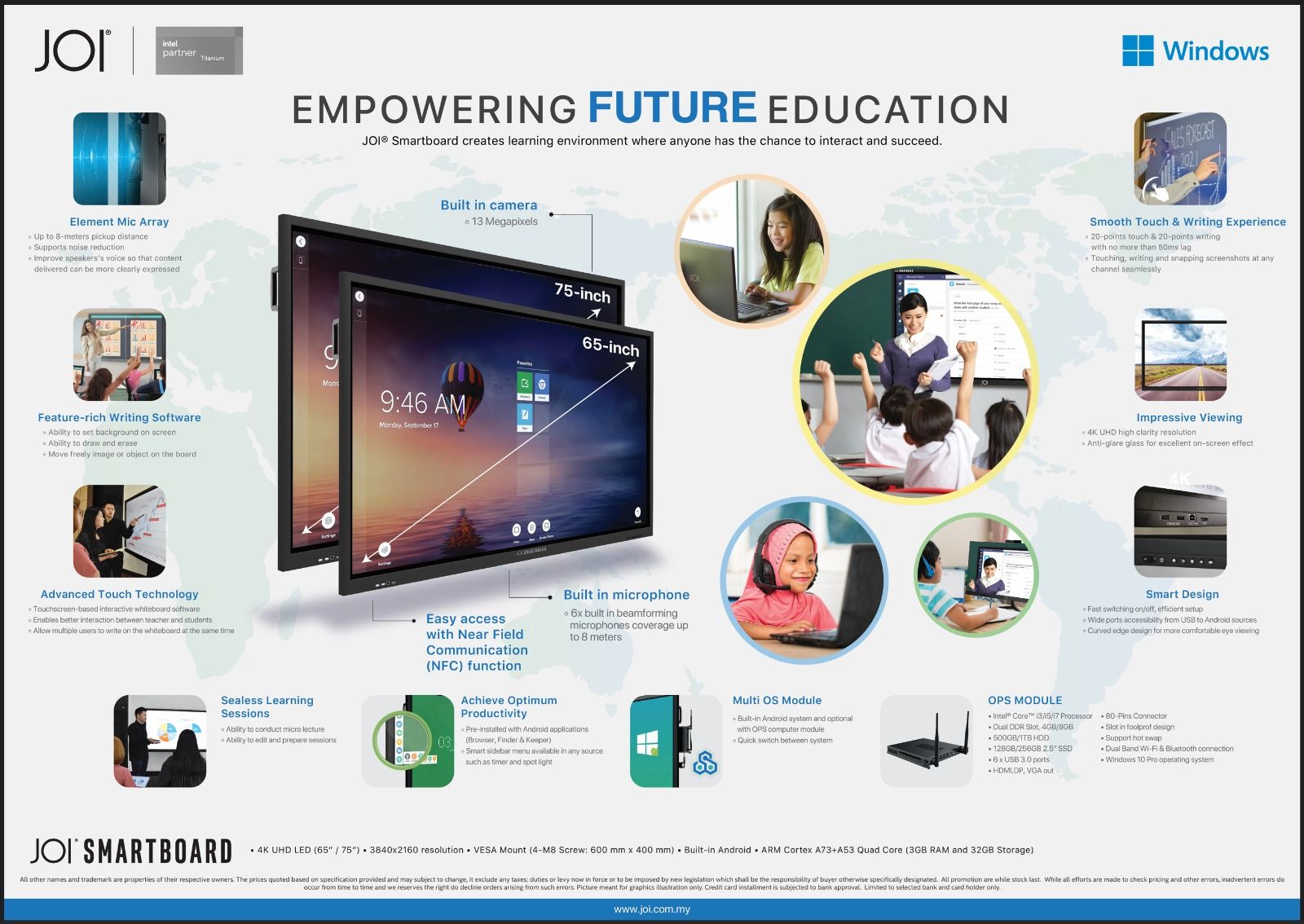 JOI 75" Interactive Flat Panel with Android & WiFi Module