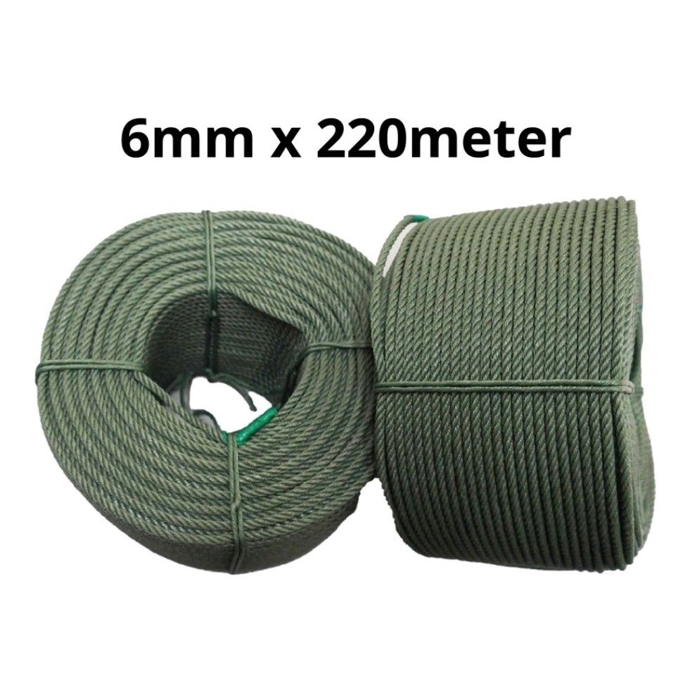 Others *6mm x 220 Meter PE Nylon Green Polyethylene Rope (Thailand) / Tali Hijau