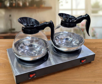 CAFELINA Dual Decanter Coffee Warmer set 