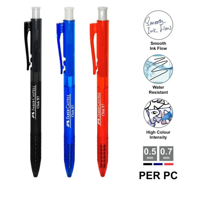 Faber Castell Click 0.5mm Ball Pen 0.7mm Pen (30pcs/Box)