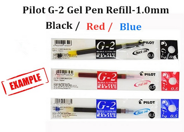 PEN BIRU PILOT G2 Pilot G2 Gel Pen INK REFILL-1.0mm RED BLUE BLACK