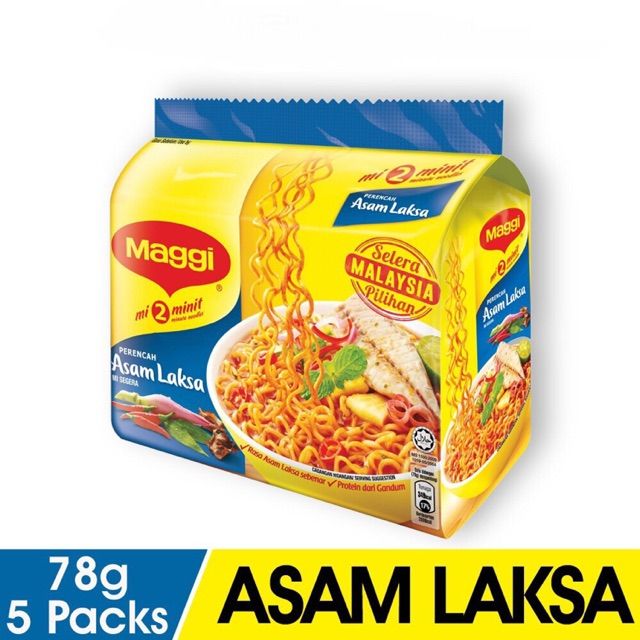 ASAM LAKSA MAGGIE MALAYSIA (1pek 5pcs )