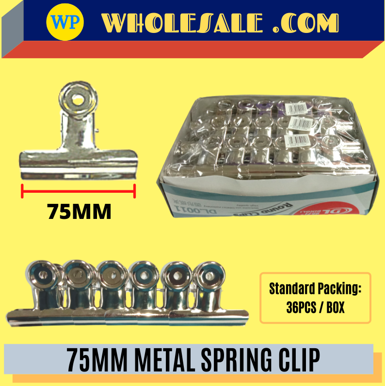 SPRING CLIP / CLIP / METAL / 75MM / METAL CLIP / BULLDOG CLIP / BINDER CLAMPS CLIPS