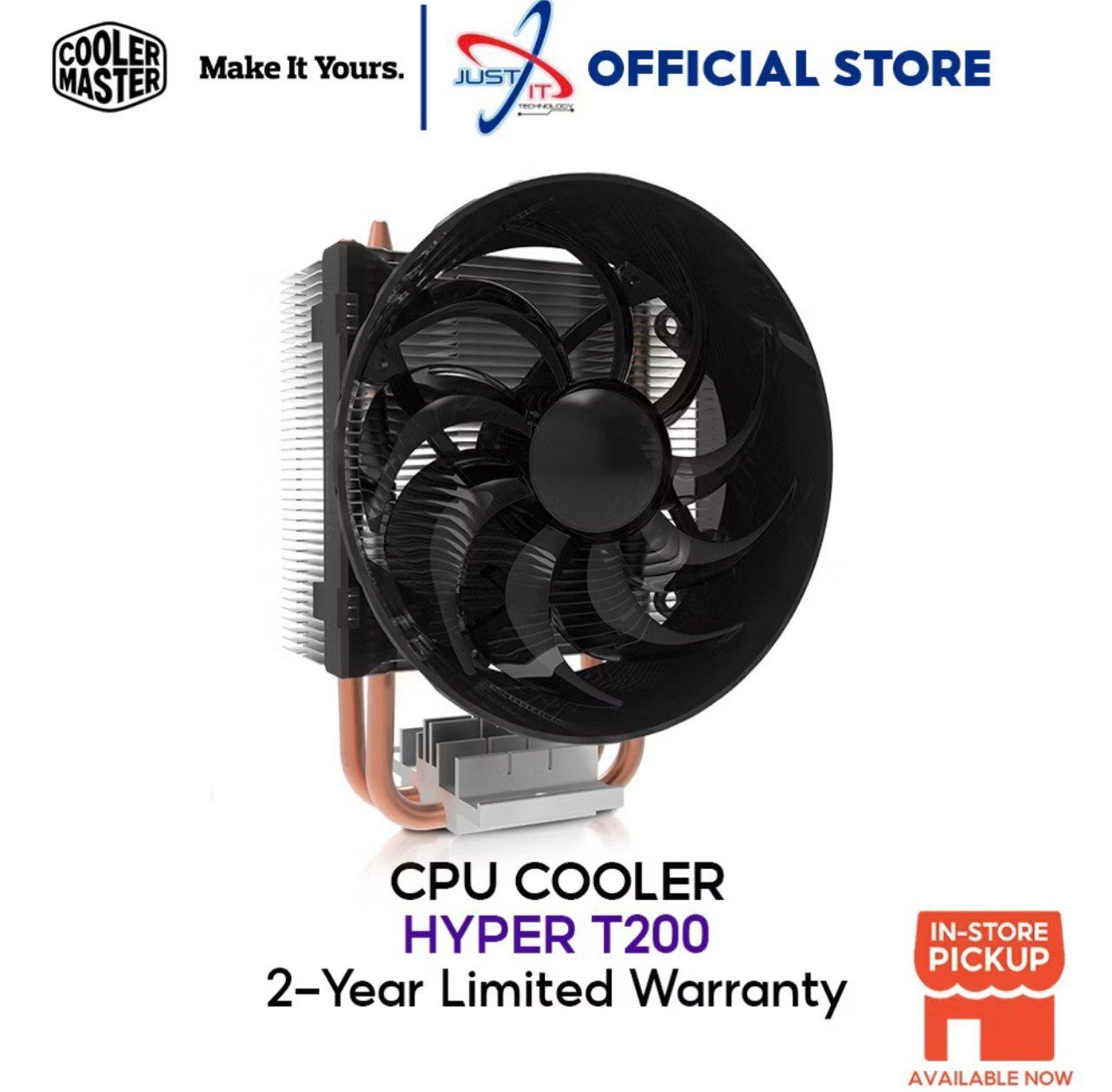Cooler Master Hyper T200 CPU Air Cooler (2 Heat Pipes)
