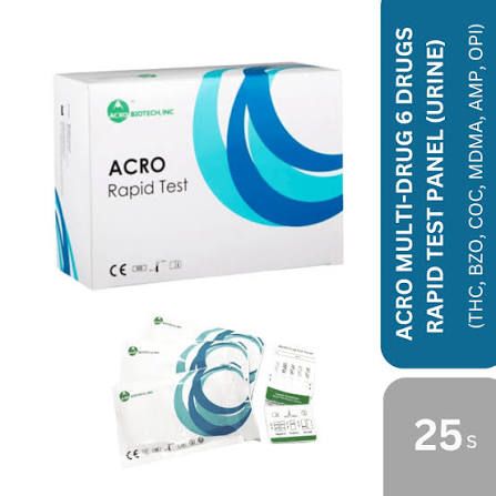 Acro Biotech ACRO Multi-Drug 6 Drugs Rapid Test 2-Step Cup With 6-SVT 25's