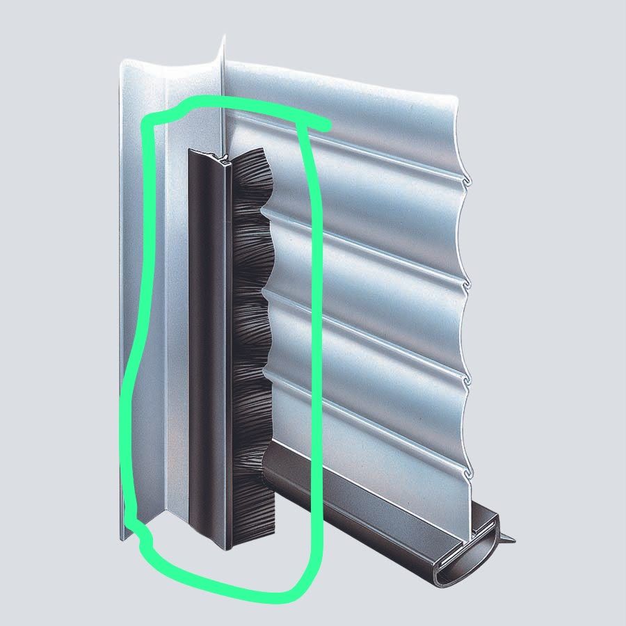 vertical roller shutter brush strip