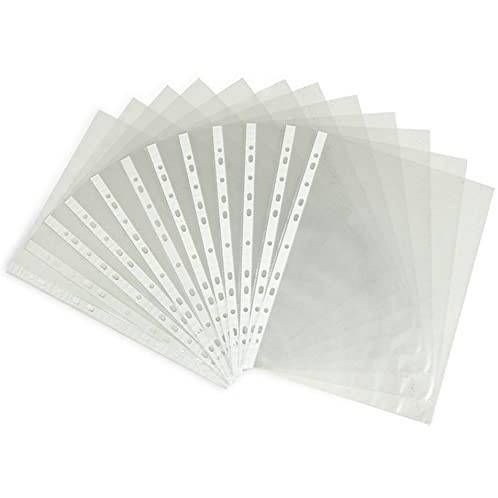 OEM *100PCS A4 Loose Leaf Documents Sheet Protectors 11 Holes Plastic Punched Pockets Folders Transparent Folder Bag