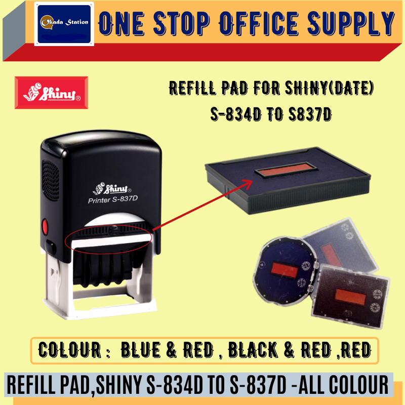 SHINY REFILL PAD,SHINY S-834D TO S-837D (DATE) ALL COLOUR /Shiny /Shiny Refill Pad /Ink Pad Refill /shiny Stamp Pad Refill