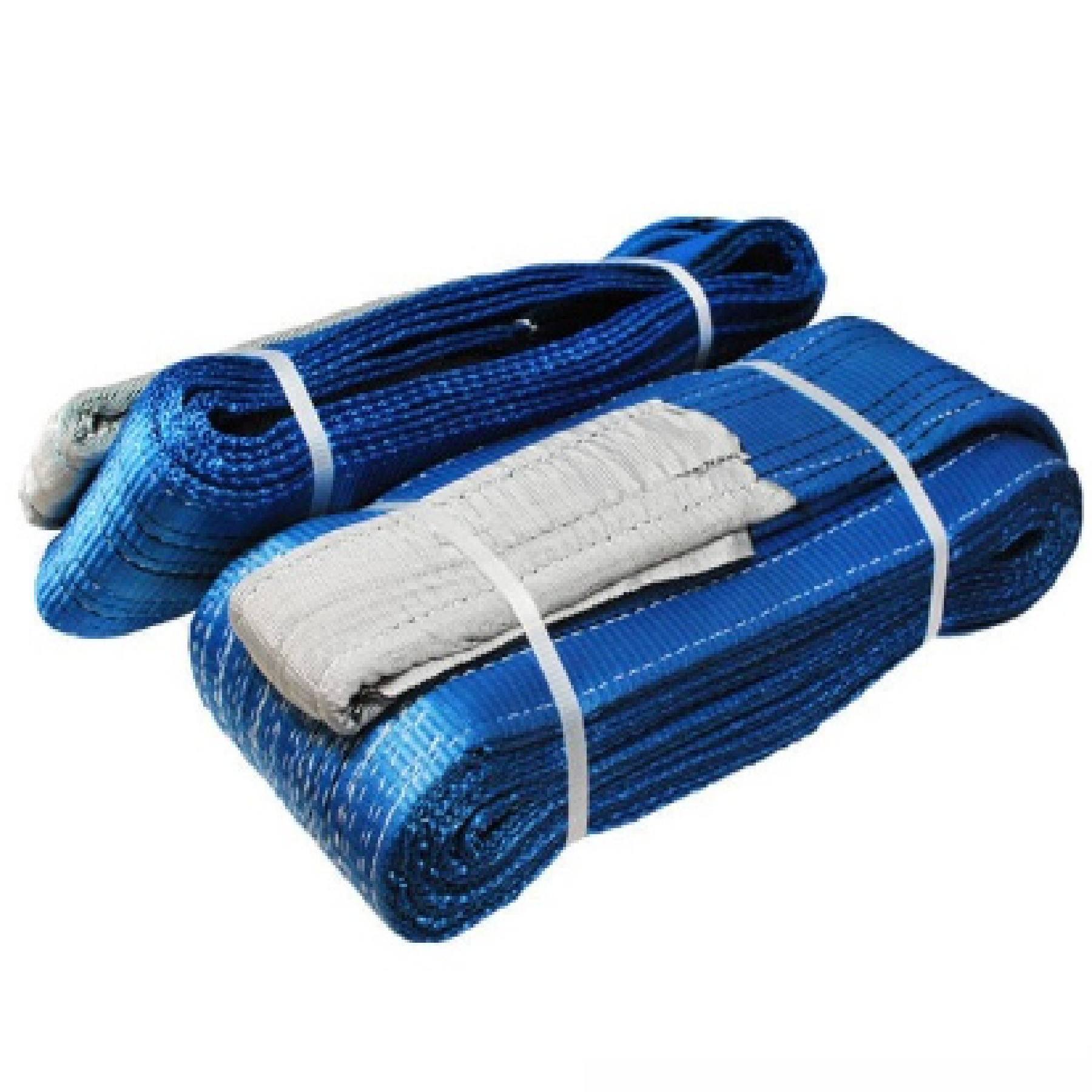 Warrior Double Ply Polyester Flat Webbing Sling 8TON x 8M (L) with Reinforced Lifting Eyes (Blue Marking)
