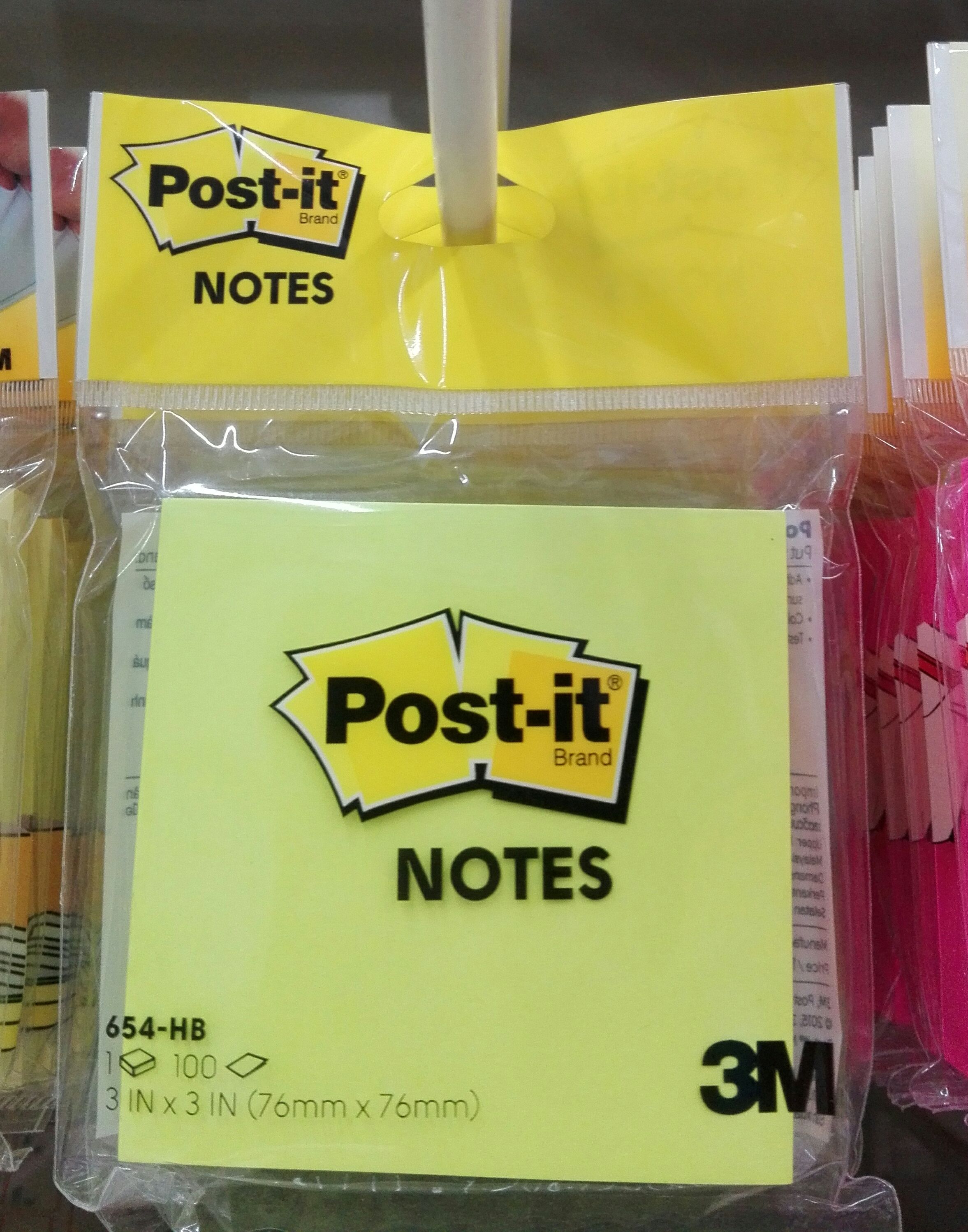 Post-it Note (3"x3") Flourescent Yellow