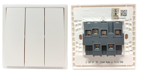 LEGRAND ELOE 6A 250V 1GANG PUSH BUTTON SWITCH (WHITE) (618011)