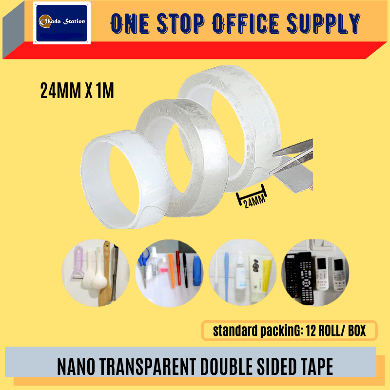 NANO TRANSPARENT DOUBLE SIDED TAPE 24MM X 1M / NANO / Tape / Double Sided Tape / NANO TAPE / Transparent Double Sided Tape / Nano Double Sided Tape
