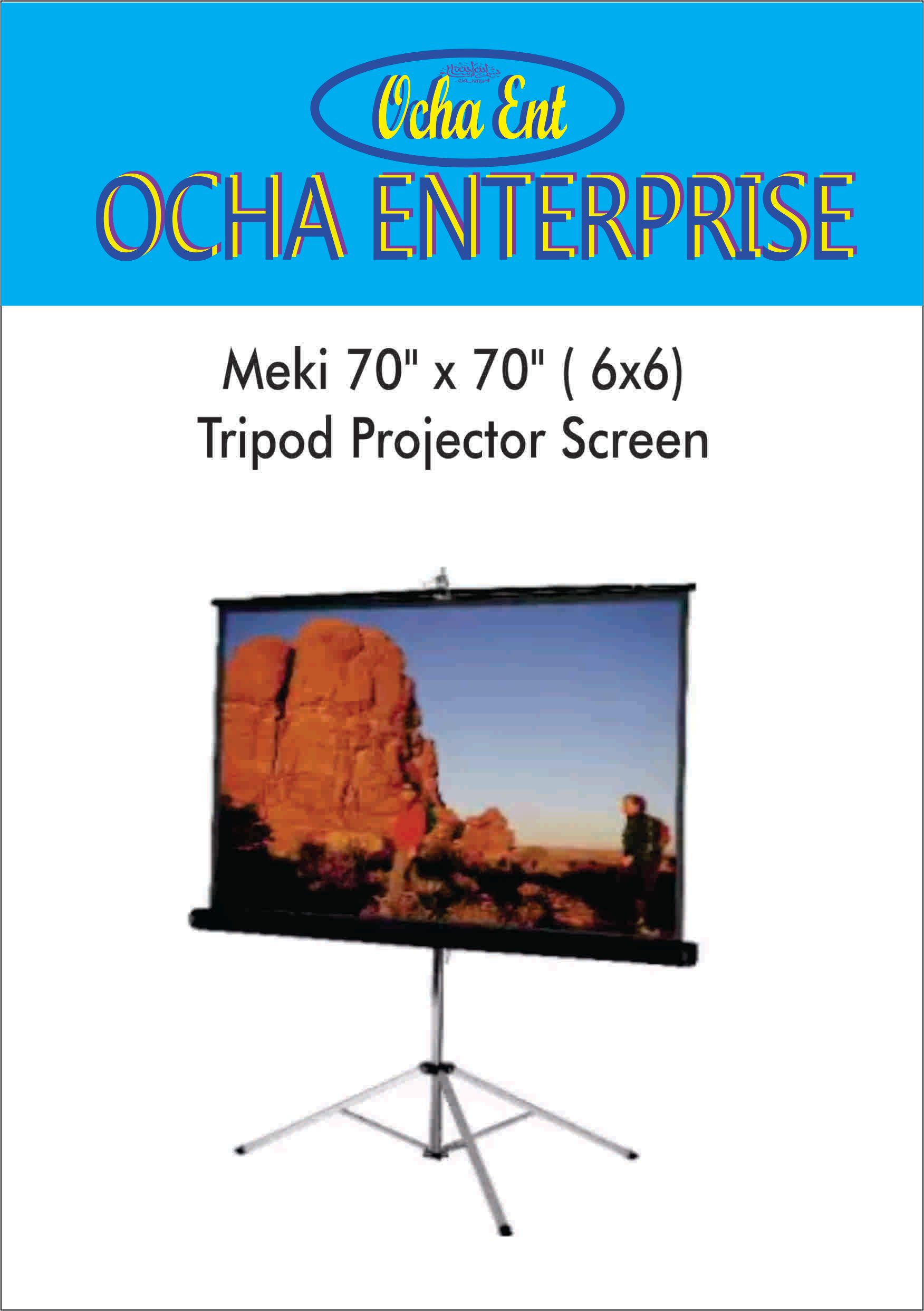 Tripod Projector Screen 70" x 70" ( 6x6)