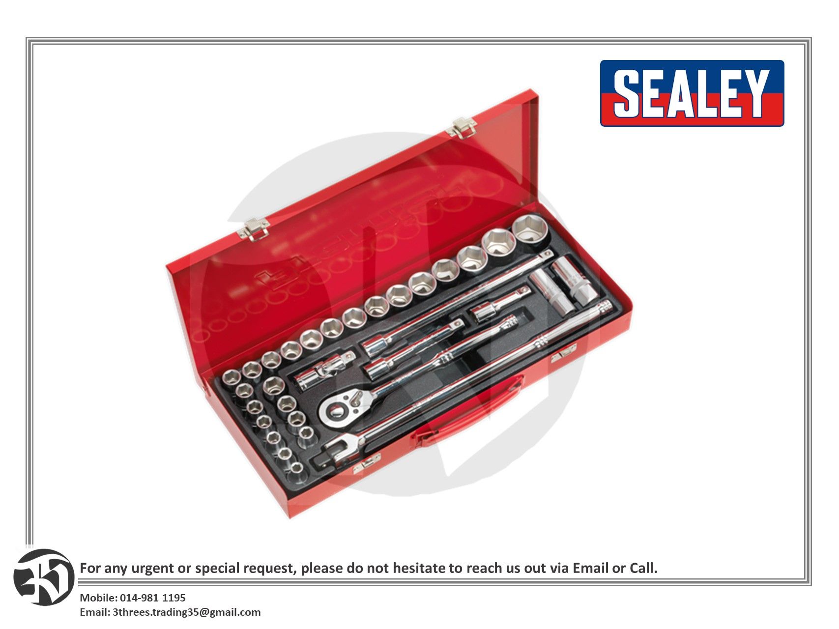 Sealey Socket Set 32pcs 1/2"Sq Drive - Metric/Imperial