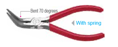 Temo 6"/150mm Electronics 70掳 Bent Nose Pliers - Serrated Teeth