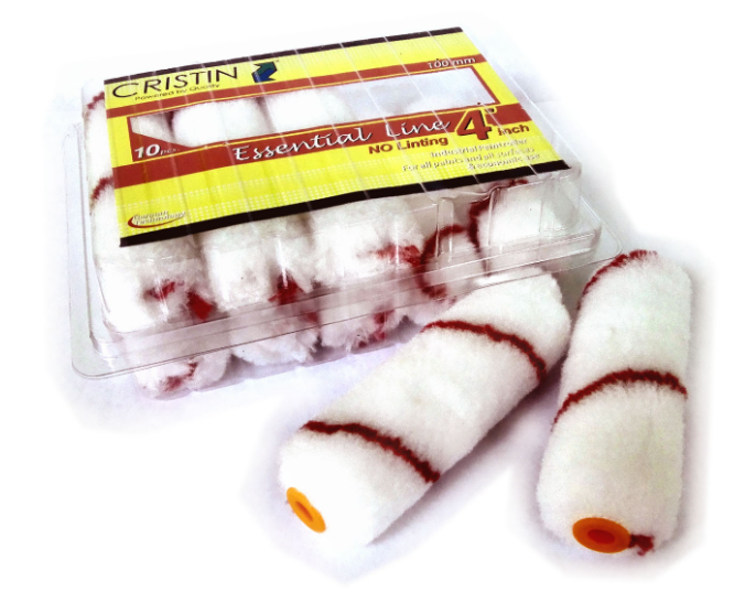 CRISTIN MINI PAINT ROLLER RED LINE (DTY FIBERS) SIZE 4" - ICR4RD06