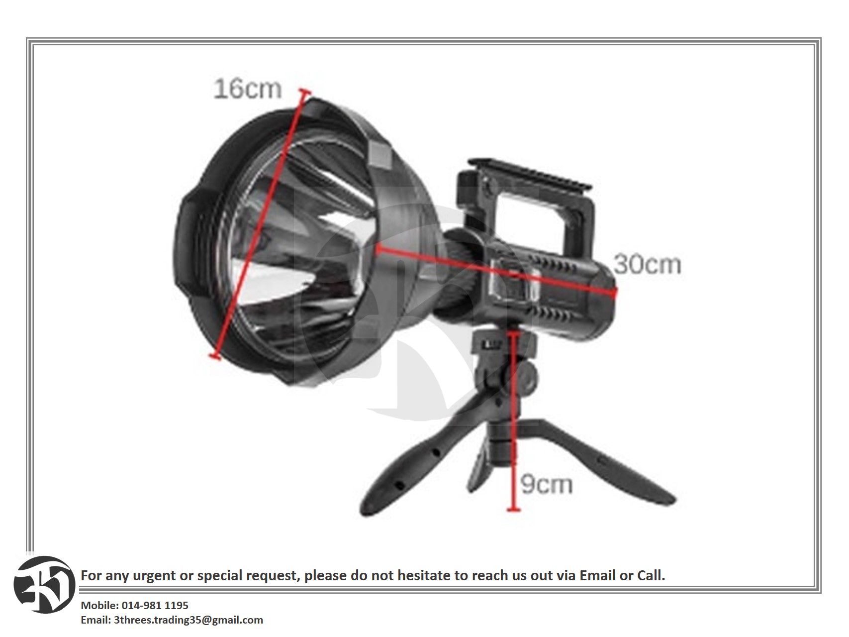 LED Super Bright Torch Light 200000 lumens Portable Rechargeable Spotlight Camping Flood Light Searchlight with Tripod