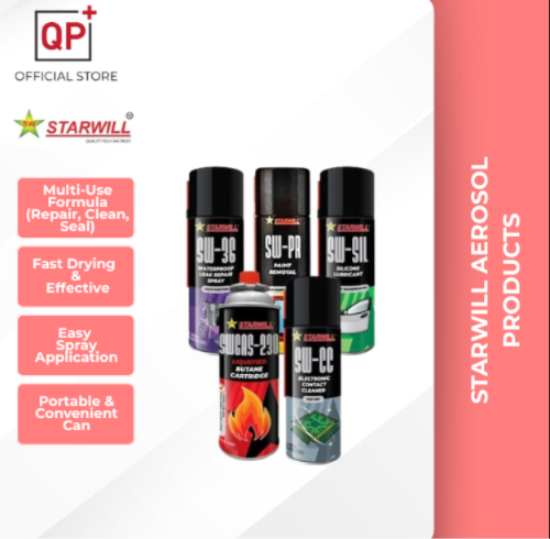 STARWILL AEROSOL WATERPOOF LEAK REPAIR PAINT REMOVER SILICONE CONTACT CLEANER BUTANE GAS l PENCUCI l 清洁剂-SWPR PAINT REMOVER
