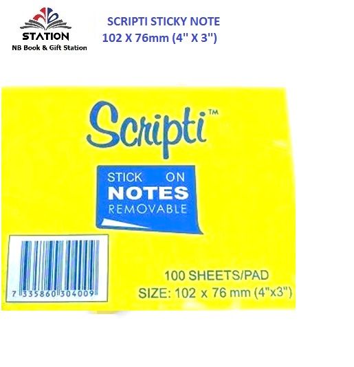 STICK ON NOTES REMOVABLE (4'' X 3'')