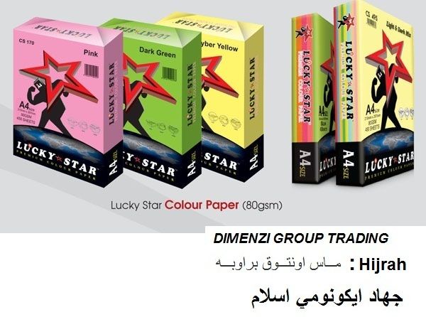 A4 Colour Paper 80g (LIGHT COLOUR) - YELLOW,PINK,OCEAN BLUE,GREEN,PEACH,PURPLE,IVORY