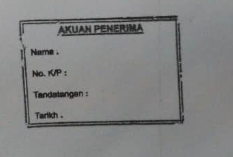 QP Rubber Stamp Biasa Akuan Penerima