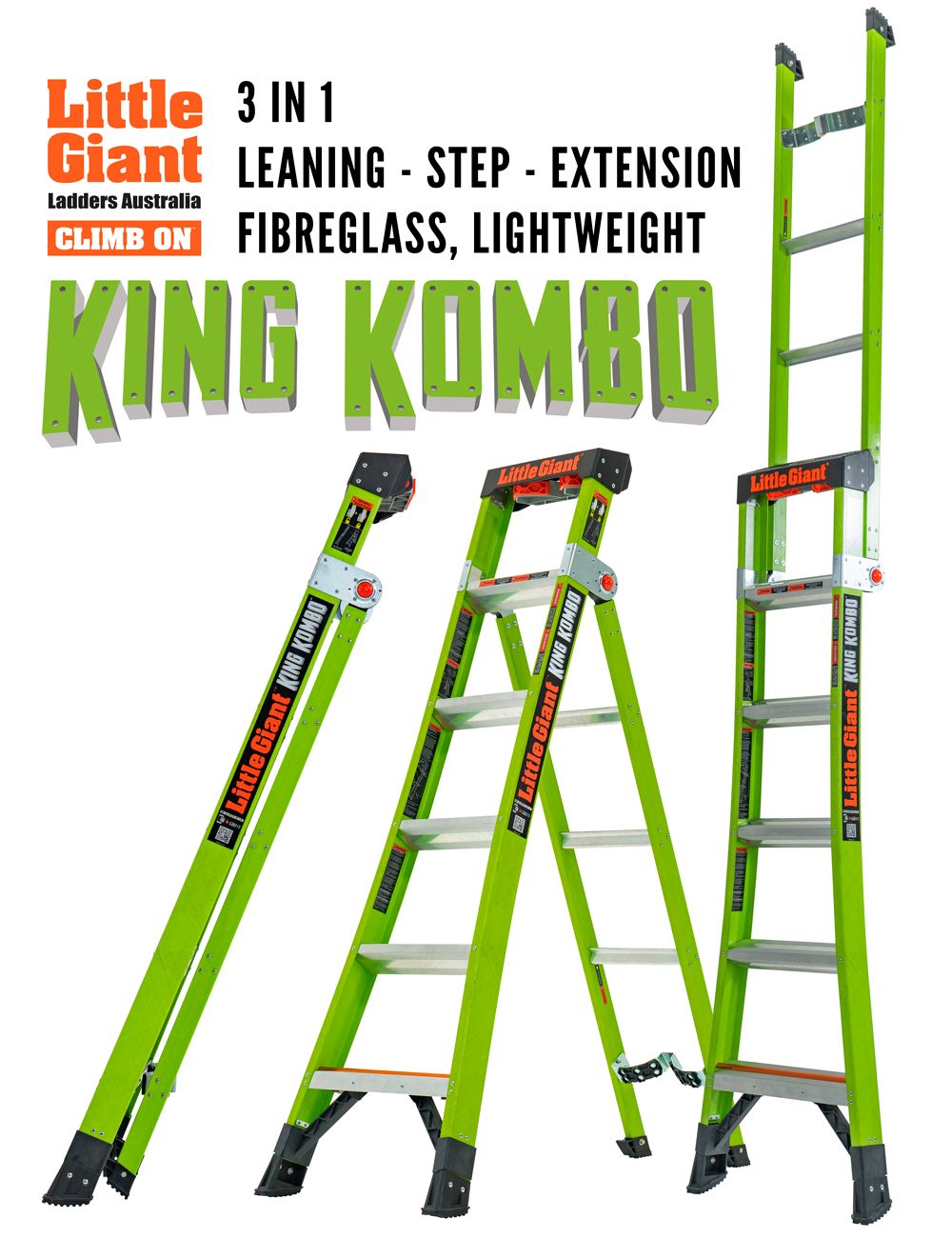 Little Giant 13712-074 King Kombo Technical Combination Ladder Fiberglass (Pre-Order 45days)