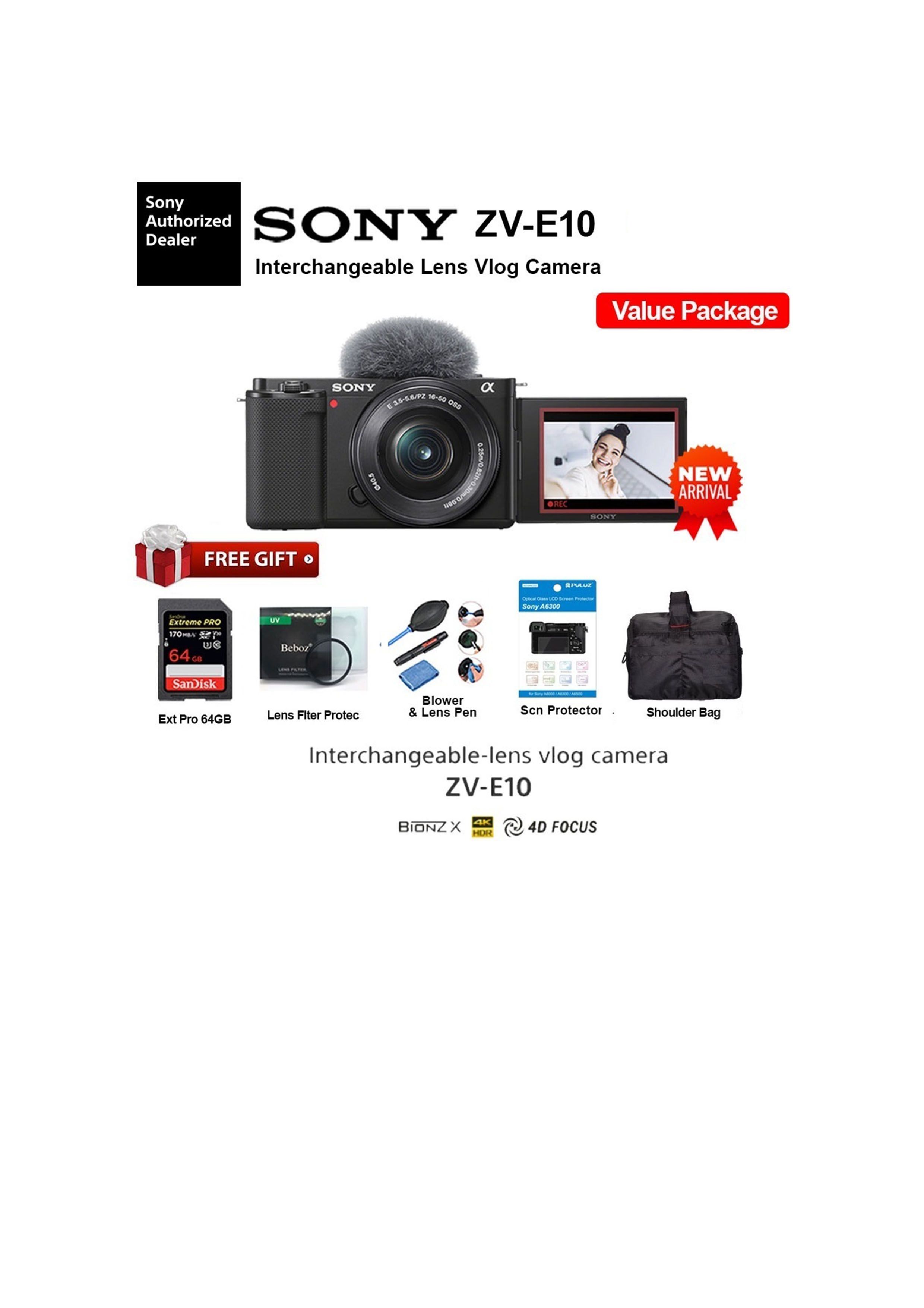 SONY ZV E10 Interchangeable-lens vlog camera Kit Lens & Body ZV-E10 ZVE10 ( 1+1 Year Sony Malaysia Warranty )