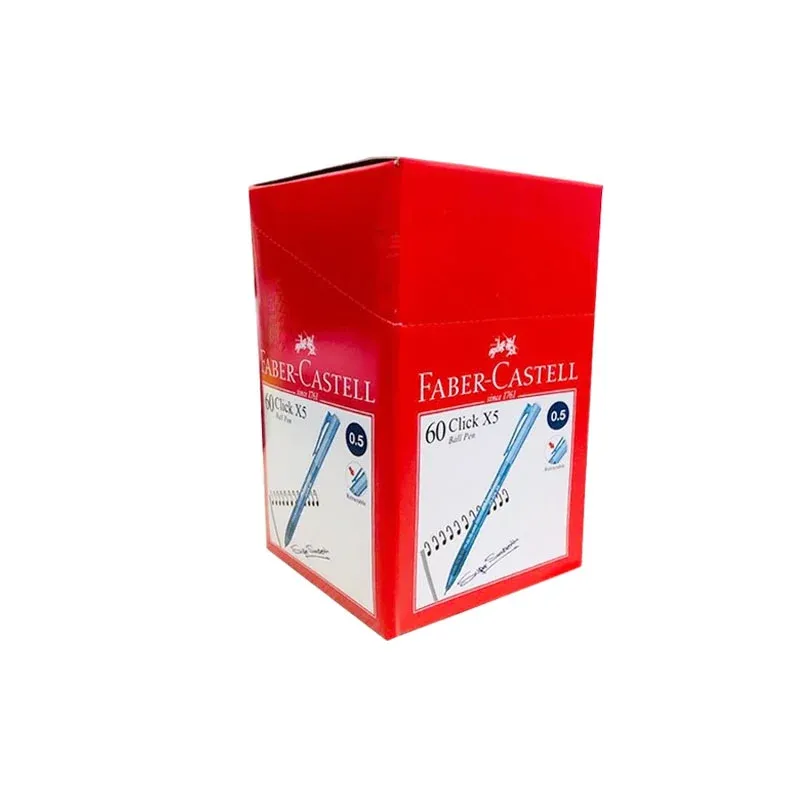FABER CASTELL CLICK X5(0.5) BLUE BALL PEN (60PCS/PKT)