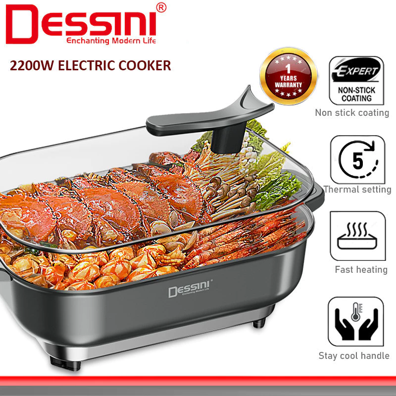 DESSINI ITALY Electric Cooker Steamboat Hot Pot
