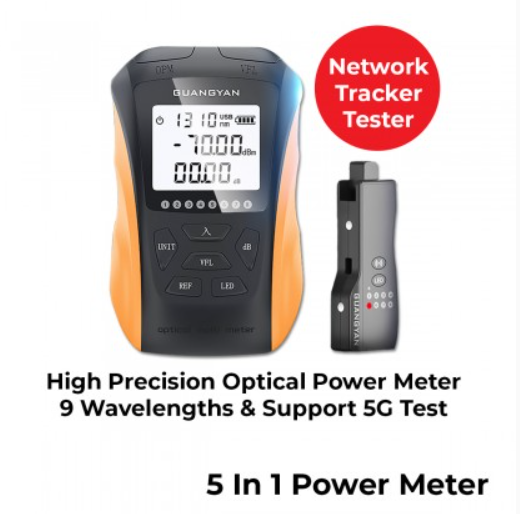 HIGH PRECISION OPTICAL POWER METER SUPPORT 5G TEST 9 WAVELENGTHS OPM RJ45 TEST LED LIGHT VFL 15KM NETWORK TRACKER TESTER_S2COM