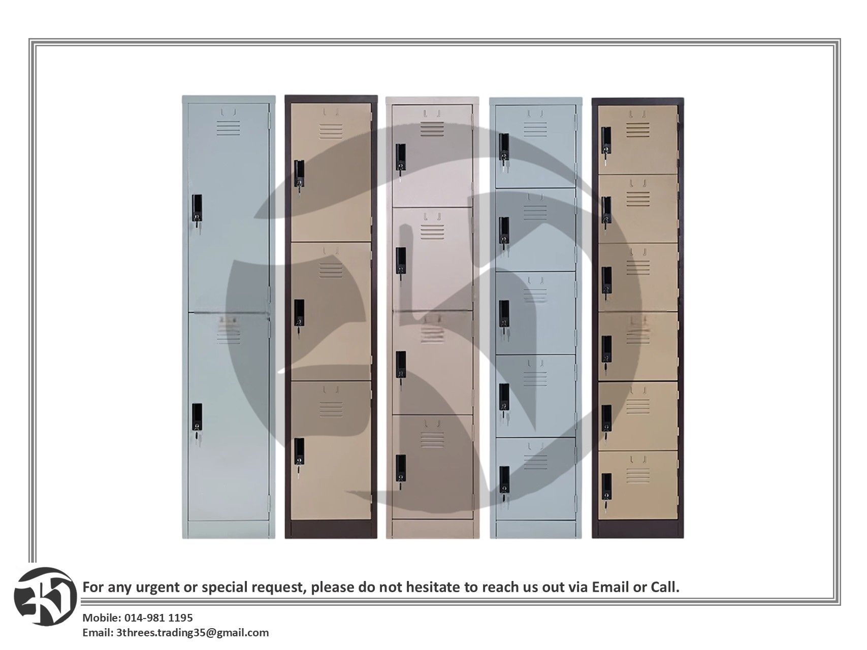 Steel Locker With 2/3/4/5/6 Compartments (381W x 381D x 1828H mm)