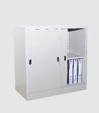 STERLING HALF HEIGHT CUPBOARD WITH STEEL SLIDING DOOR C/W 1 ADJUSTABLE SHELVE (S111)