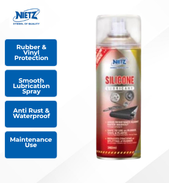 NIETZ SILICONE LUBRICANT SPRAY CAR RUBBER PROTECTION RUBBER VINYL WIPER l PELINCIR KERETA l 橡胶润滑剂
