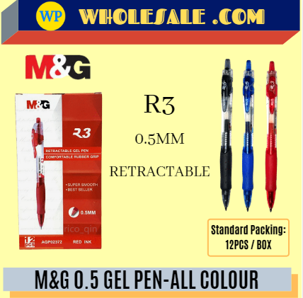 M&G R3 RETRACTABLE GEL PEN 0.5 -ALL COLOUR /M&G /Pen /Gel Pen /0.5MM /M&G R3 RETRACTABLE GEL PEN 0.5