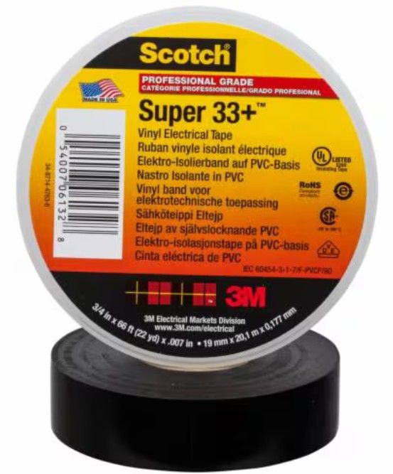 3M SCOTCH SUPER 33+ VINYL ELECTRICAL TAPE (BLACK) / Scotch Tape / Scotch Super 33+ / Electrical Tape