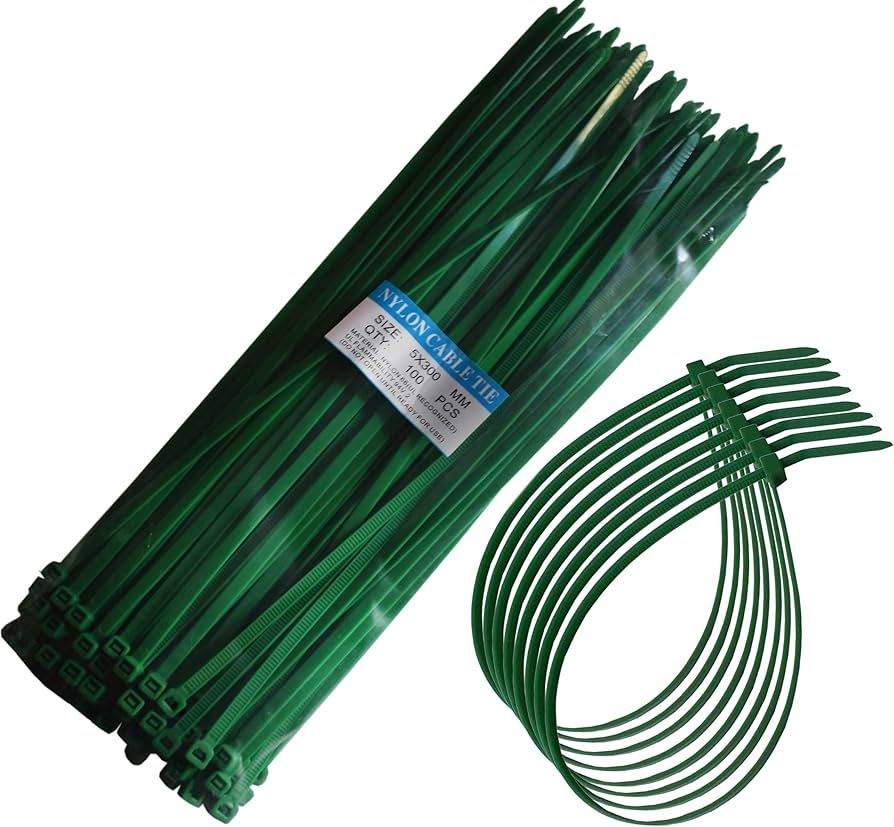 Others *100pcs of 300mm (12”) OK-IN Nylon Colour Cable Ties ( Self Locking ) green