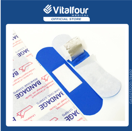 VITALFOUR VITALPLAST PE BLUE PLASTER METAL DETECTABLE (100'S/BOX)