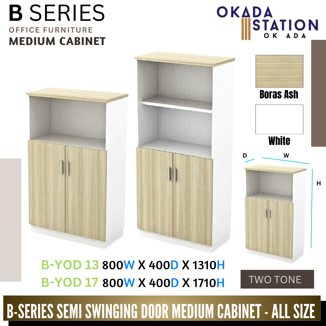 B SERIES SEMI SWINGING DOOR MEDIUM CABINET- (B-YOD 13) (B-YOD 17) / B SERIES / WOODEN CABINET / MEDIUM HEIGHT CABINET / MEDIUM CABINET / SEMI SWINGING DOOR CABINET / CABINET