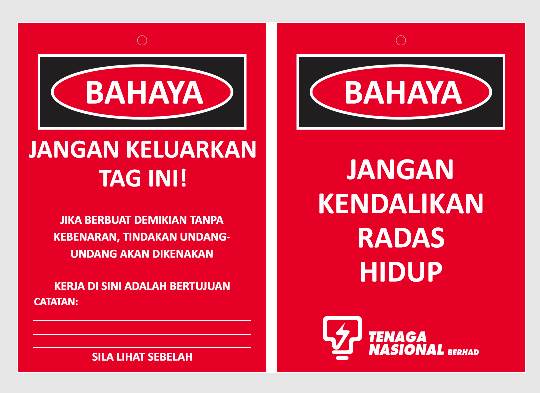 Arcylic Signage BAHAYA - Glossy Print Sticker - Size: W115mm x L148mm