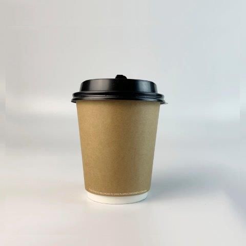 Paper Cup High End Double Wall Heat 8oz(With Penutup/ 100 pcs)