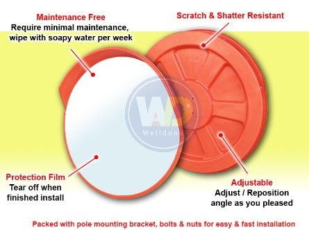 POLYCARBONATE CONVEX MIRROR - OUTDOOR