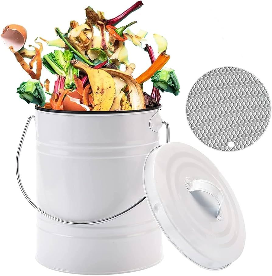 Homyl Counter Compost Bin Composting Container for Indoor Food Waste Kitchen 20Liter