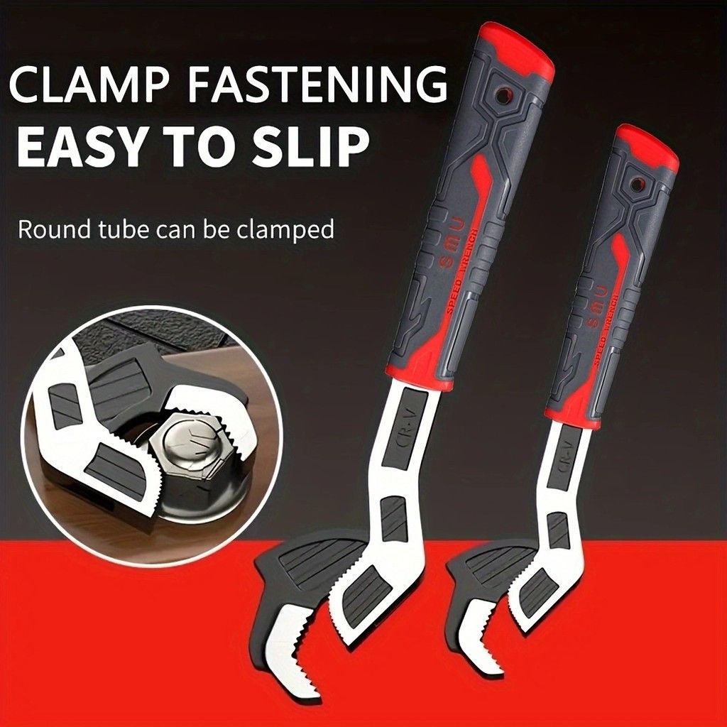 1pc Multi-functional Power Grip Pipe Wrench - Industrial Self-locking & Wear-resistant